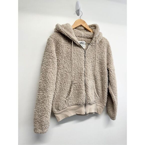 Marc New York Teddy Bear Hooded Jacket Size Extra Small Tan Fleece Full Zip NWT - Picture 4 of 10